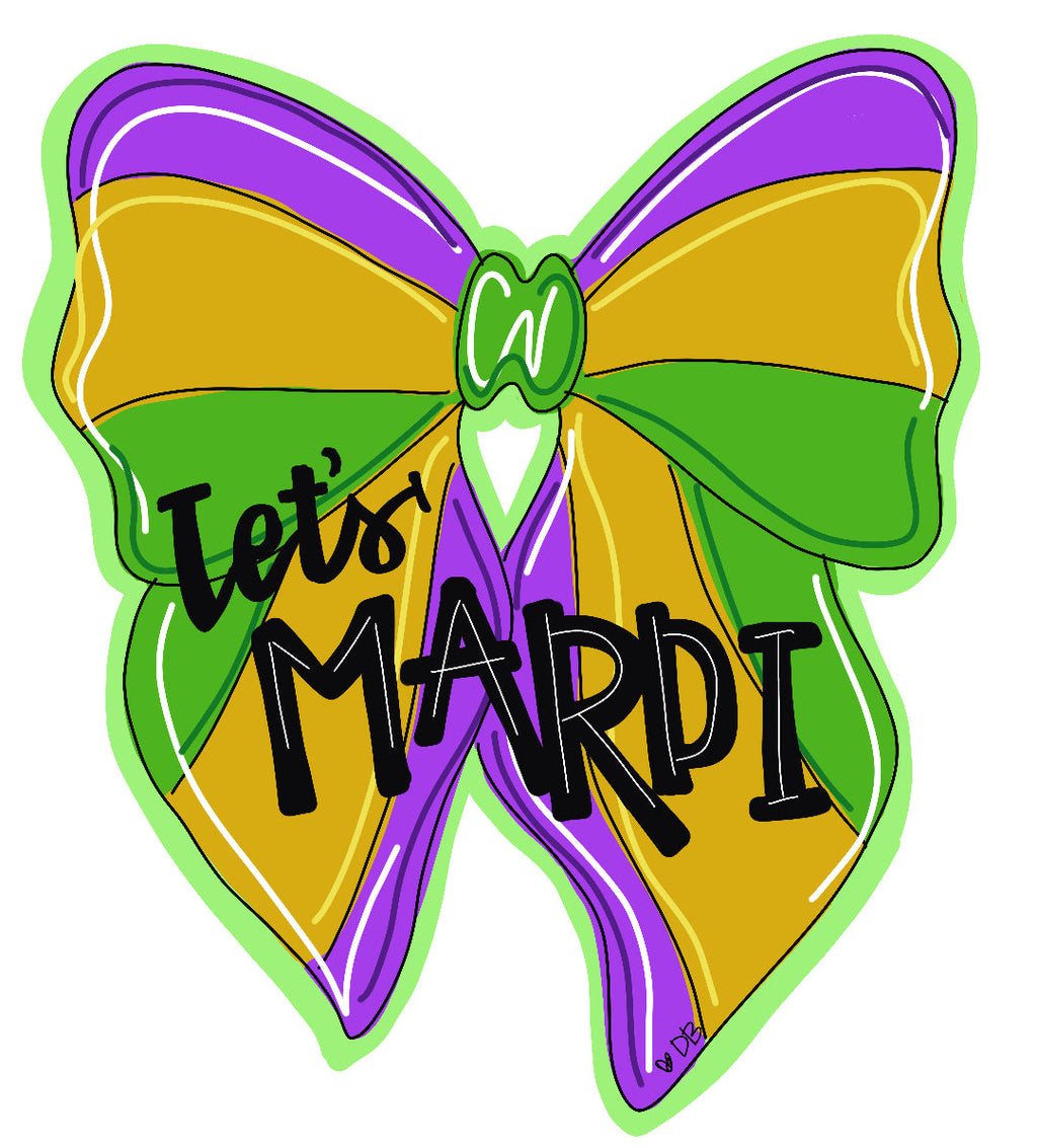 Mardi Gras Bow door hanger
