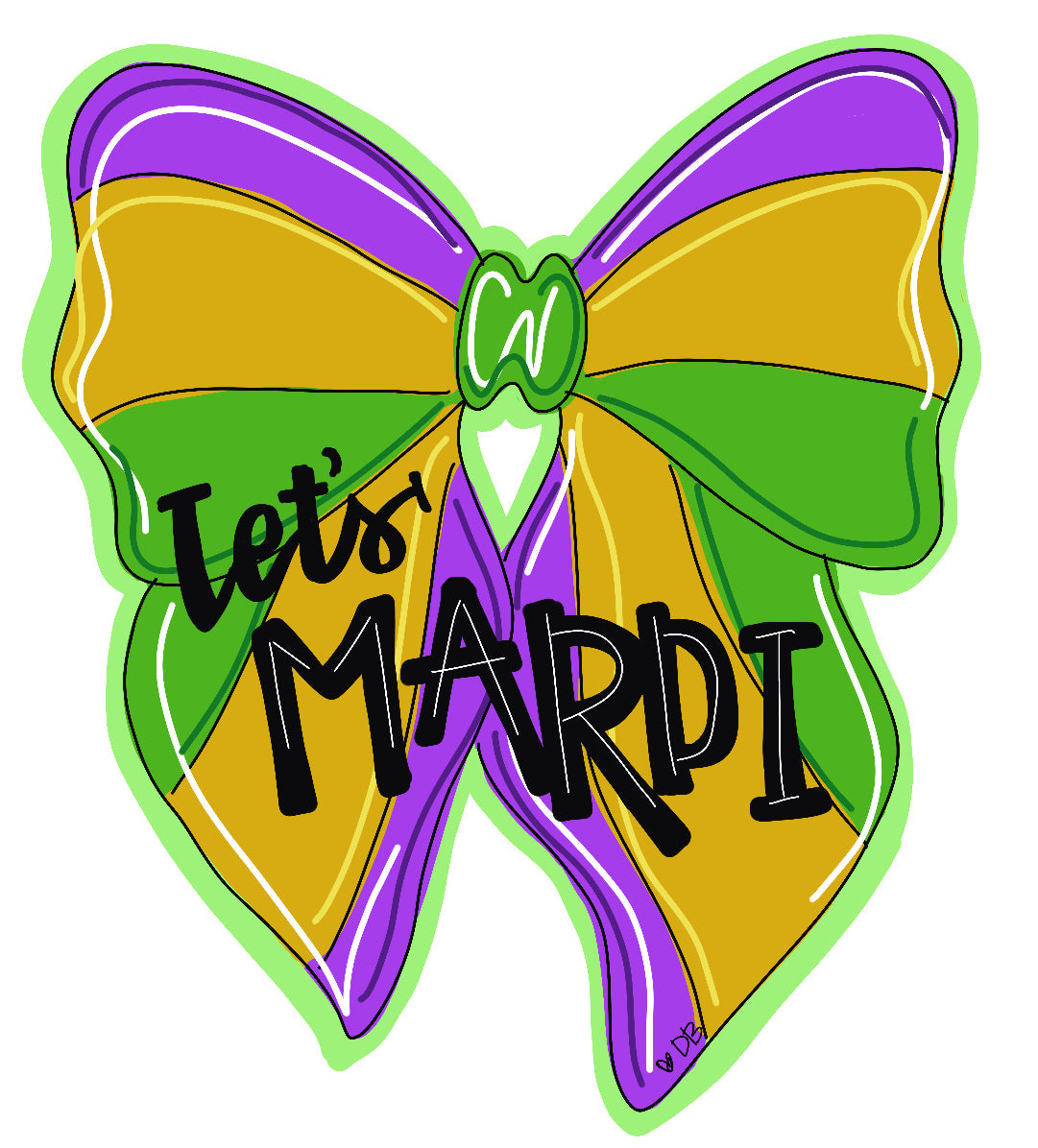 Mardi Gras Bow door hanger