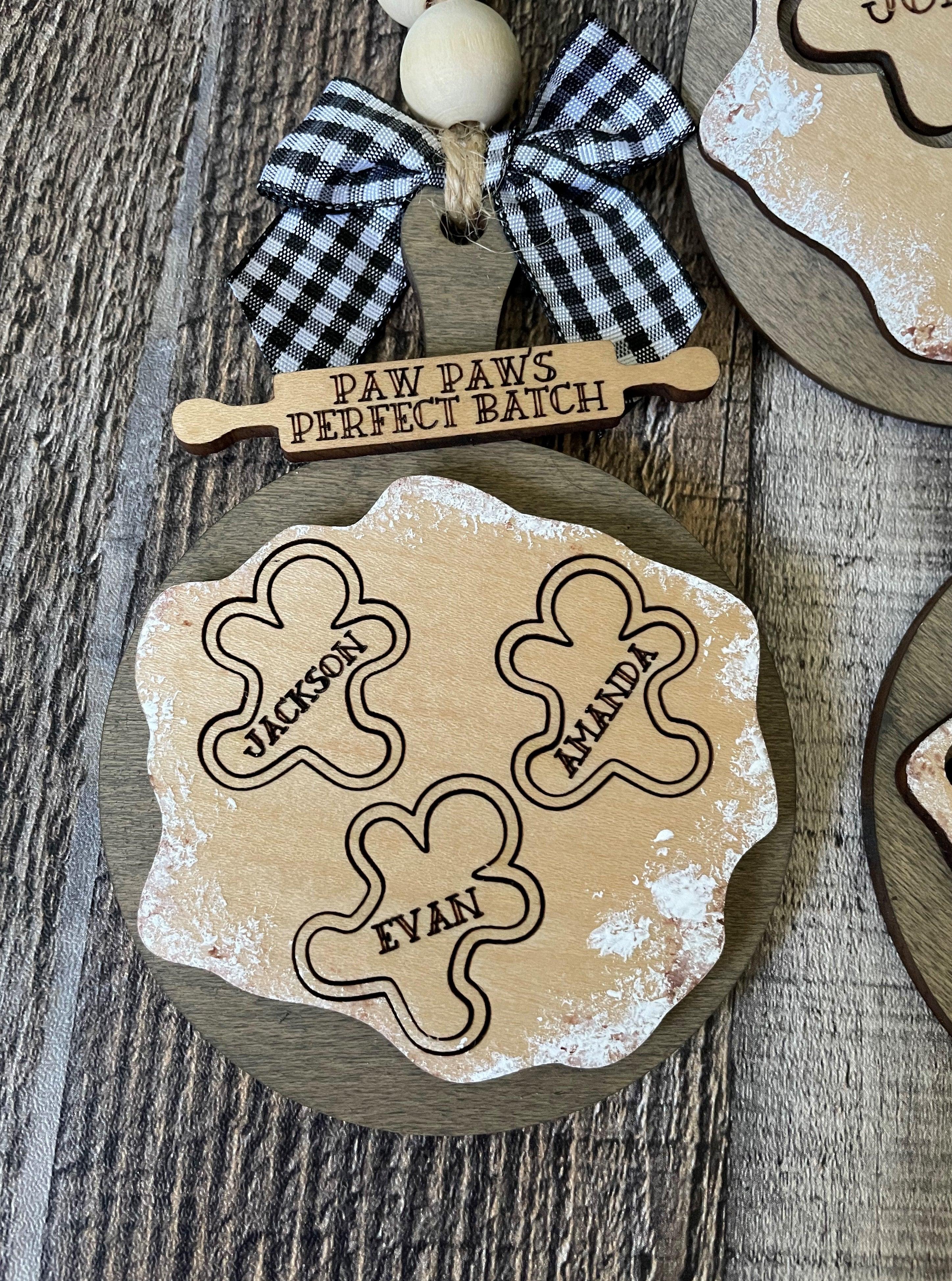 Christmas Family Gingerbread Ornament - Cookie Wooden Ornament