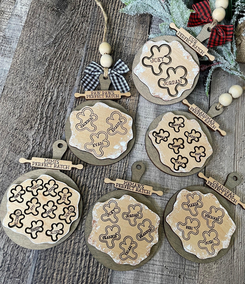 Christmas Family Gingerbread Ornament - Cookie Wooden Ornament