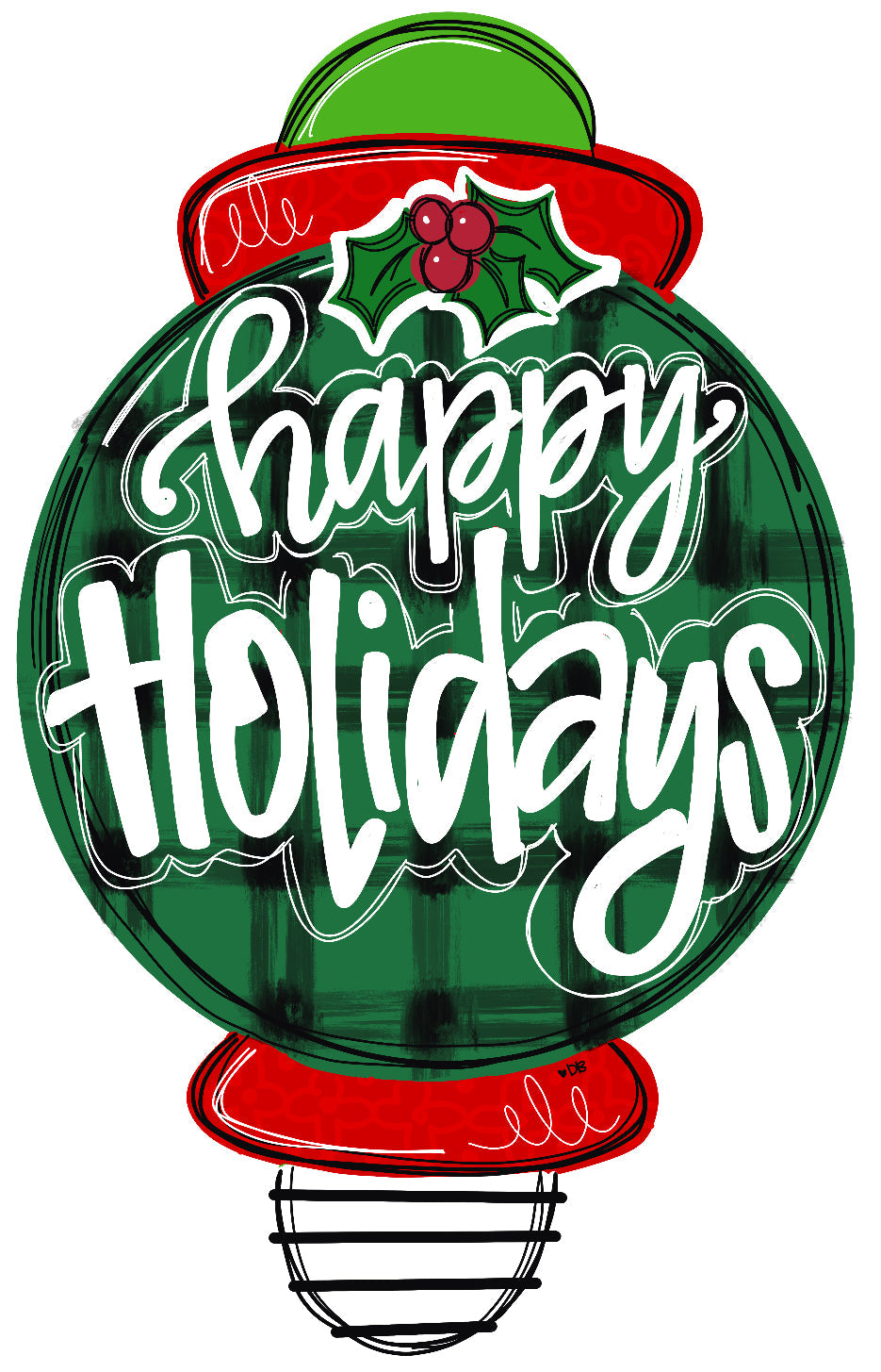 Christmas door hanger, Happy Holidays Ornament Winter Christmas Snow door hanger