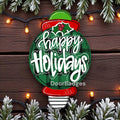 Christmas door hanger, Happy Holidays Ornament Winter Christmas Snow door hanger