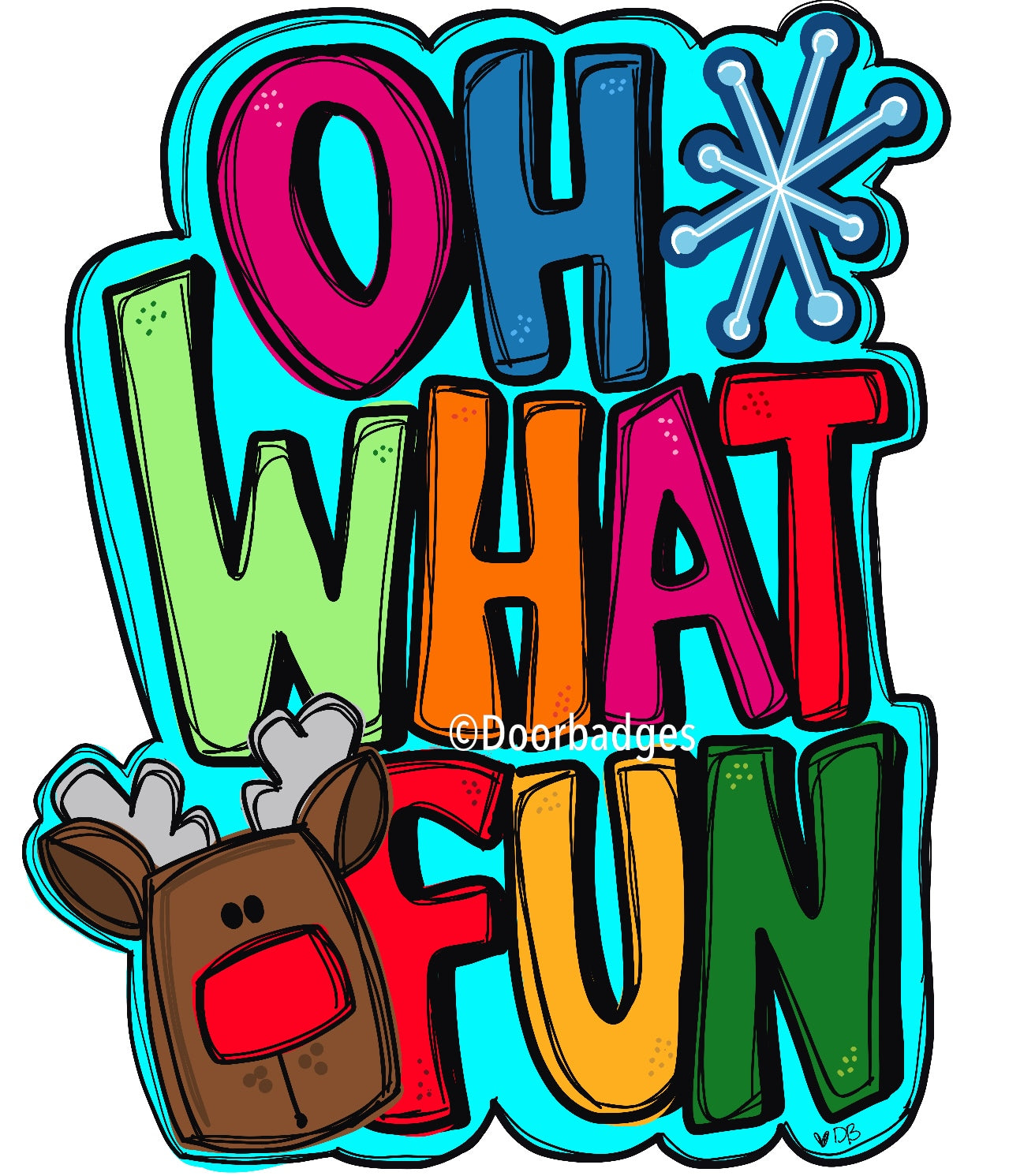 Christmas door hanger, Oh What Fun Winter Christmas Snow door hanger