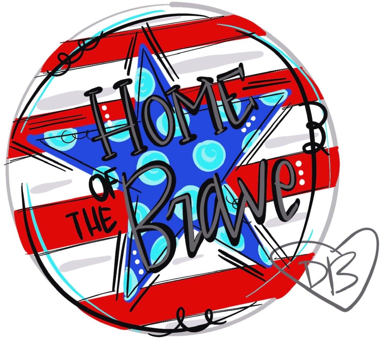 Home of the Brave - 4th of July Door Hanger
