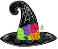 Halloween Witch Hat with Flowers Door Hanger- Witch Door Decor-Spooky-Fall-Wreath-wood cut out-hand painted door hanger