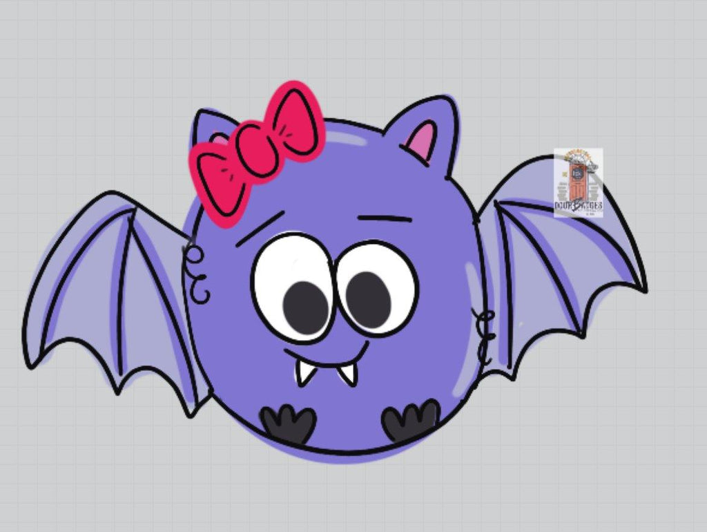 Halloween Bat Door Hanger- Boy Bat Girl Bat Door Decor-Spooky-Fall-Wreath-wood cut out-hand painted door hanger