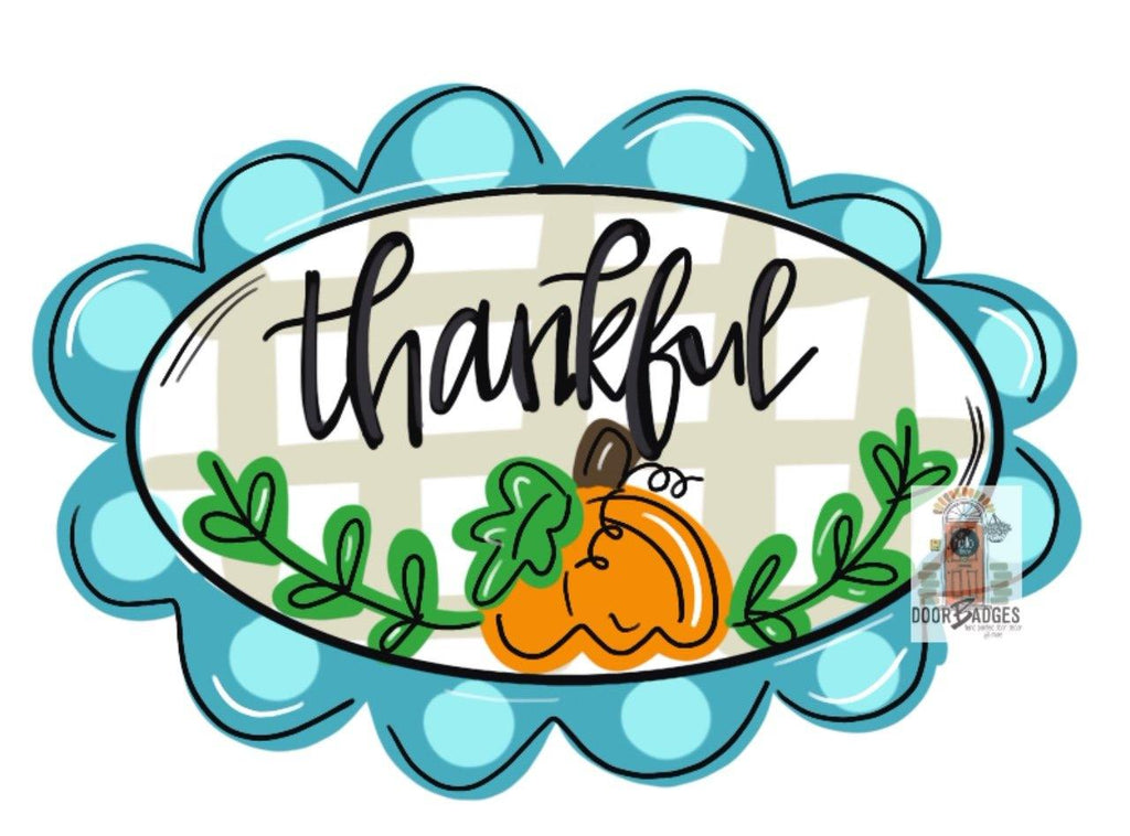 Fall Thankful Pumpkin Door Hanger - Fall - Autumn - harvest - Thanksgiving -  pumpkin - wood cut out hand painted door hanger