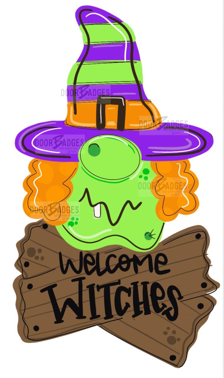 Halloween Witchy Woman Door Hanger- Witch Door Decor-Spooky-Fall-Wreath-wood cut out-hand painted door hanger