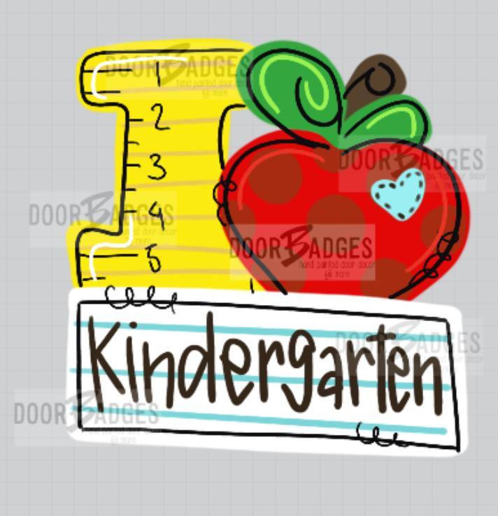 I Love School Door Hanger - Teacher - teacher gift - apple