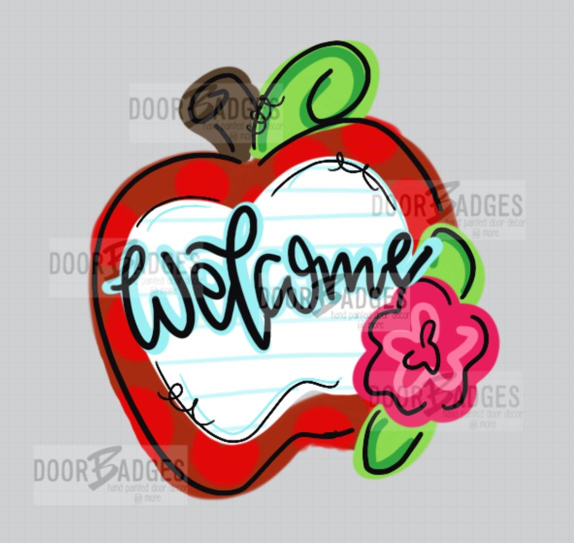 Apple with Notepaper Door Hanger - Teacher - teacher gift