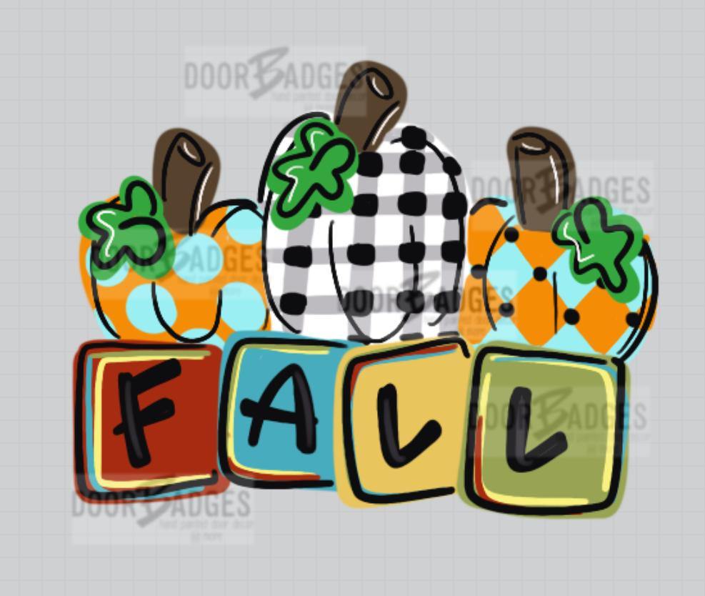 Fall Three Pumpkin Door Hanger - Fall - Autumn - harvest - Thanksgiving -  pumpkin - cut out hand painted door hanger