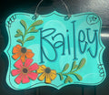 Kid's Bedroom Flower Plaque door hanger - Bennington Youth Football