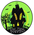 Halloween Haunted House Door Hanger- Ghost Door Decor-Spooky-Fall-Wreath-wood cut out-hand painted door hanger