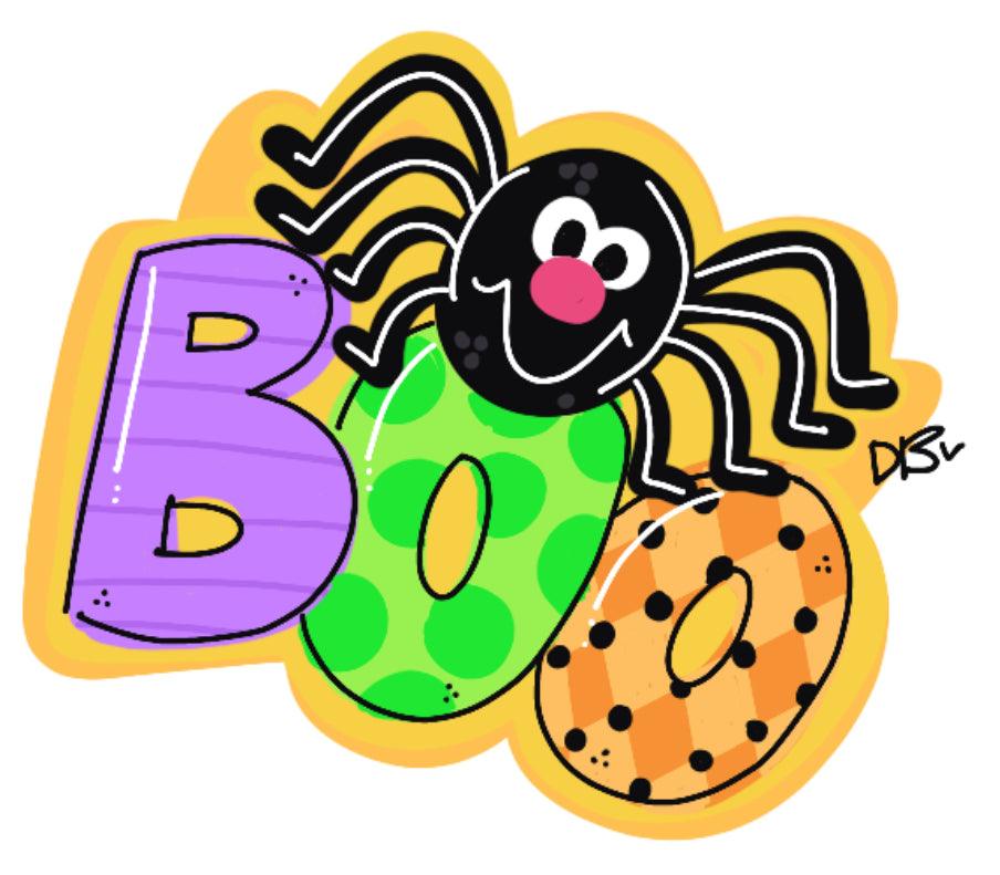 Halloween Boo Door Hanger - Spooky-Fall-Wreath-hand painted door hanger
