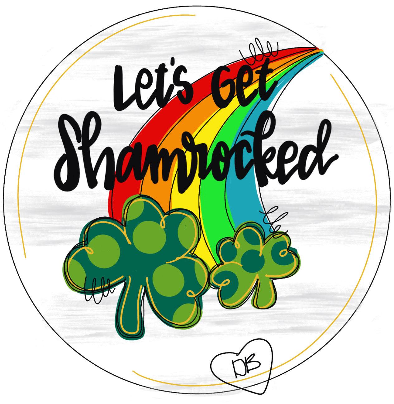 DIGITAL TEMPLATE: Let's Get Shamrocked Door Hanger Download Template - Printable Template