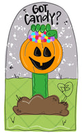 Halloween Zombie Door Hanger - Spooky-Fall-Wreath-wood cut out-hand painted door hanger