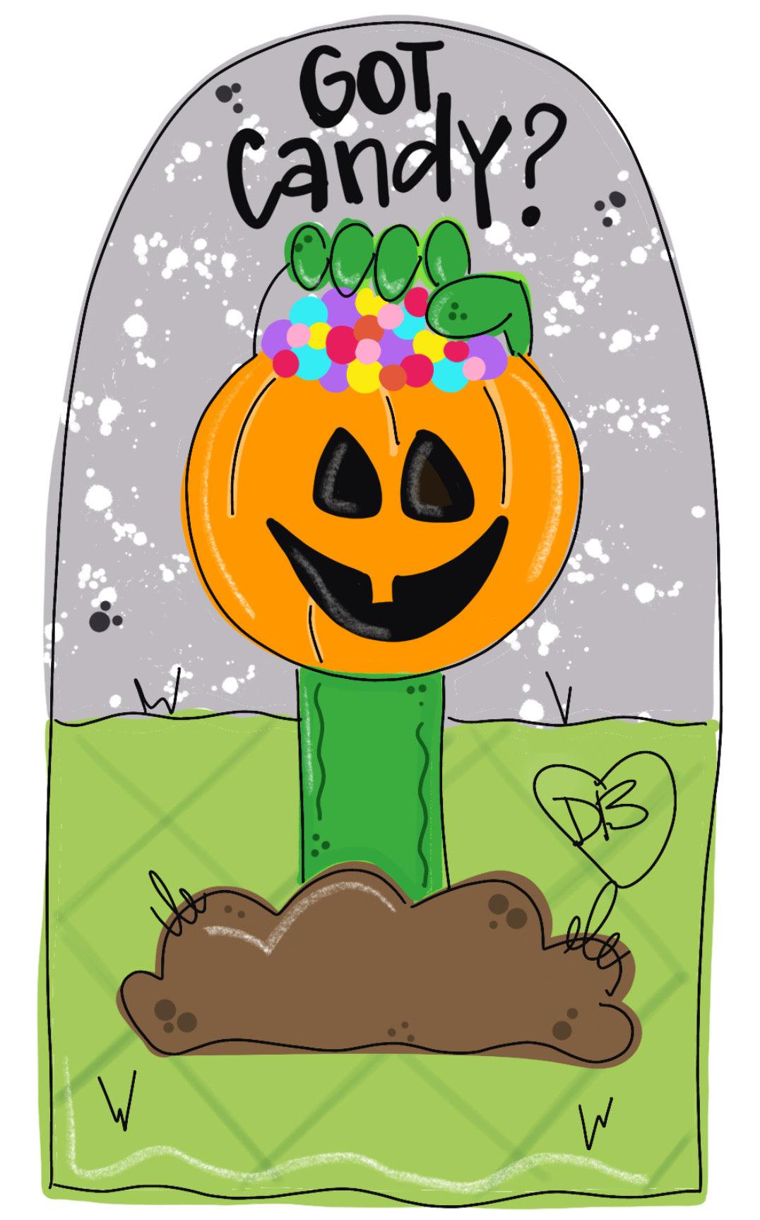 Halloween Zombie Door Hanger - Spooky-Fall-Wreath-wood cut out-hand painted door hanger