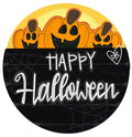 Halloween Pumpkin Round Door Hanger- Ghost Door Decor-Spooky-Fall-Wreath-wood cut out-hand painted door hanger