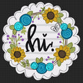Fall Floral RoundDoor Hanger - Sunflowers- Fall - Autumn - harvest - Thanksgiving -  pumpkin - thankful - cut out hand painted door hanger