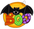 Halloween Boo Bat Door Hanger- Halloween Door Decor-Spooky-Fall-Wreath-wood cut out-hand painted door hanger