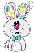 Easter Bunny Rabbit Door Hanger - Easter door Decor - Bunny wreath - hand painted personalized door hanger