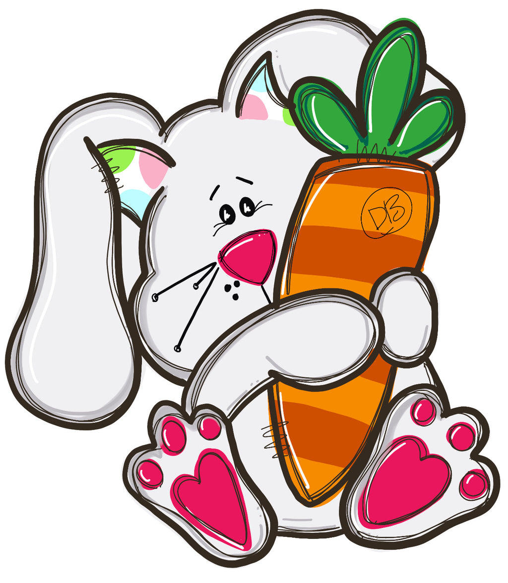 Floppy Ear Easter Bunny Rabbit Door Hanger - Easter door Decor - Bunny wreath - hand painted personalized door hanger