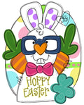 Easter Bunny Oval Door Hanger - Easter door Decor - Bunny wreath - hand painted personalized door hanger