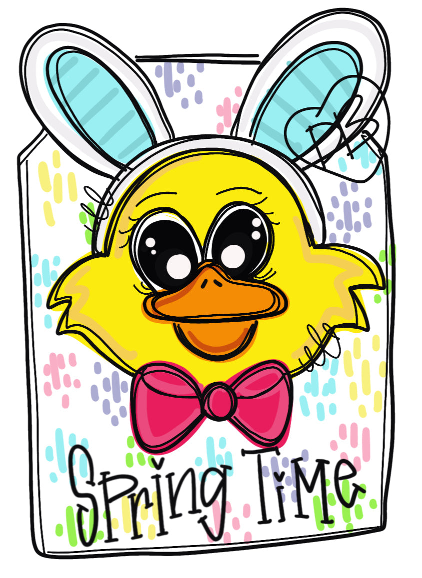 Easter Chick Door Hanger - Easter door Decor - Bunny wreath - hand painted personalized door hanger
