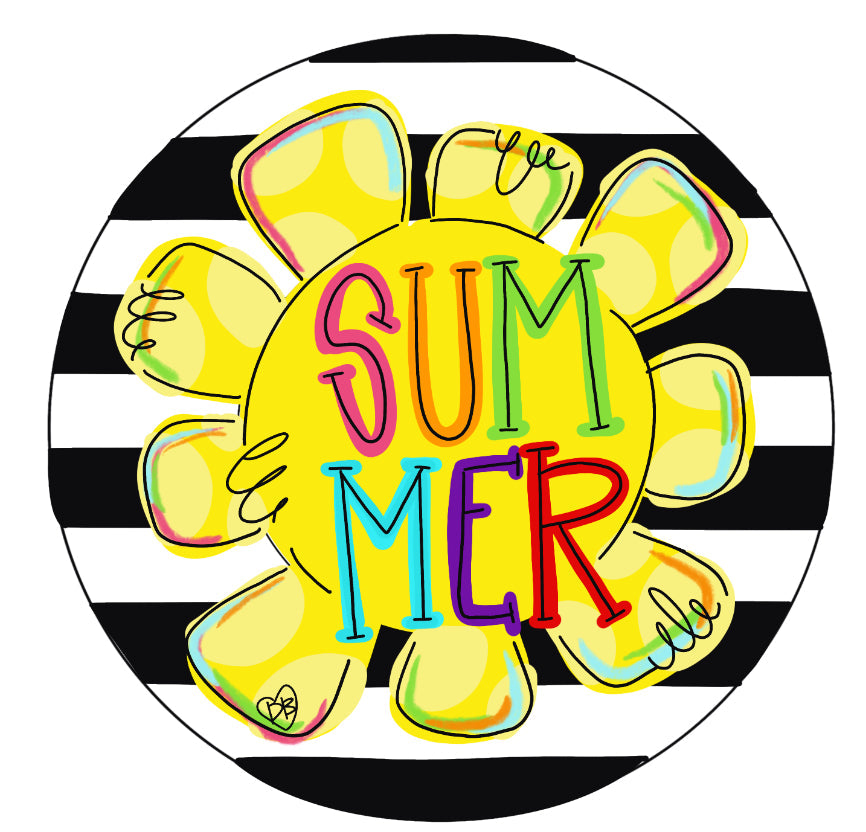 Round Summer Sunshine Door Hanger