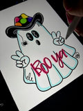 Ghost with Cowboy Hat Door Hanger