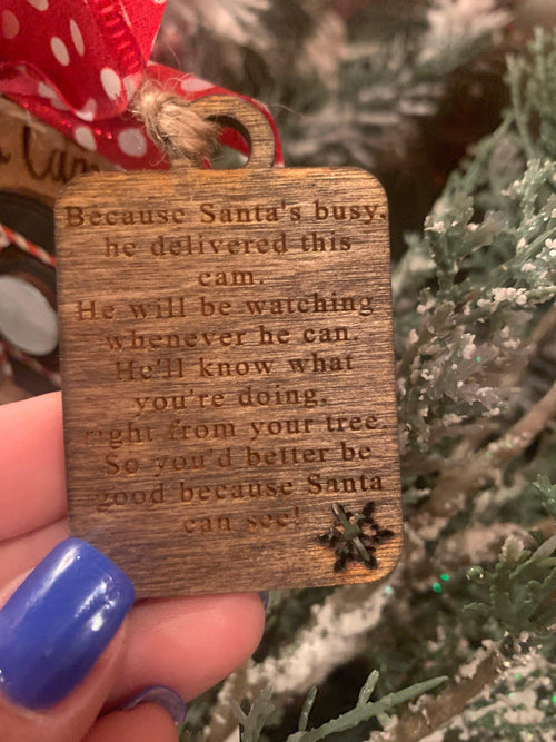 Christmas Ornament - Santa Cam Wooden Ornament
