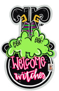 Halloween Witches Cauldron Door Hanger- Ghost Door Decor-Spooky-Fall-Wreath-wood cut out-hand painted door hanger
