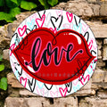 Lips Round Valentine Spring Door Hanger