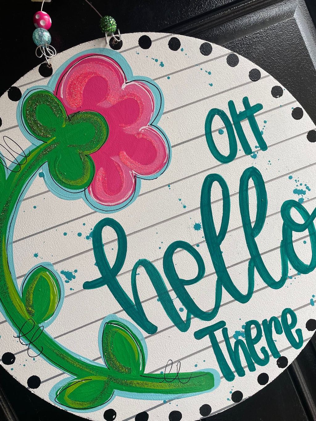 Hi. Hey. Hello. Home Doorhanger - 3D Welcome door decor - wooden hand painted doorhanger