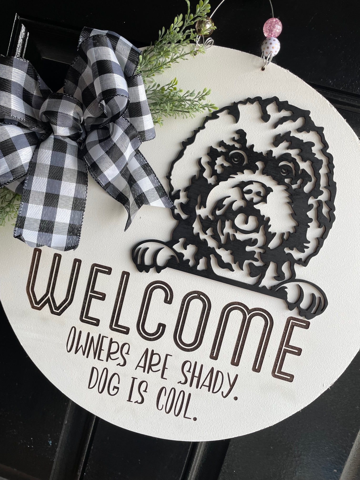 Hi. Hey. Hello. Home Doorhanger - 3D Welcome door decor - wooden hand painted doorhanger