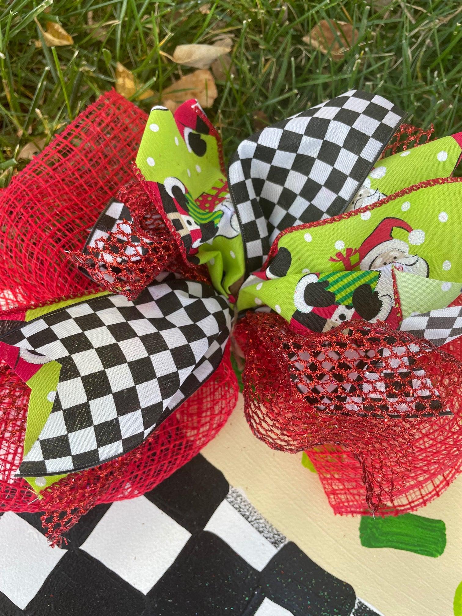 Santa Mug door hanger, Winter Christmas Snow  wood cut out hand painted door hanger