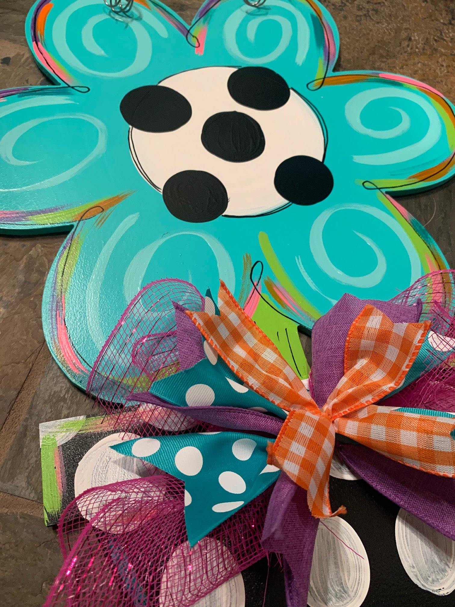 Flower door hanger, spring flower, summer flower