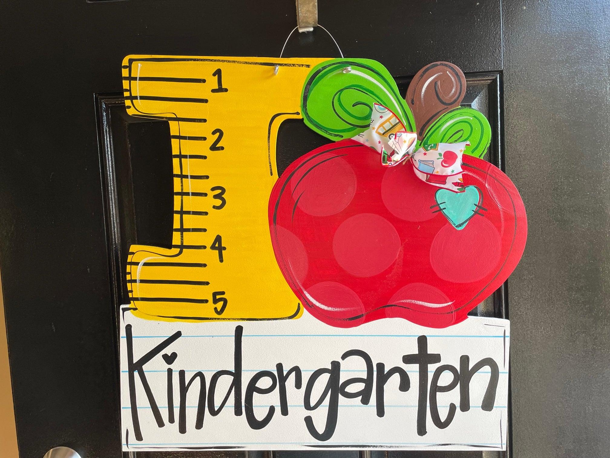 I Love School Door Hanger - Teacher - teacher gift - apple