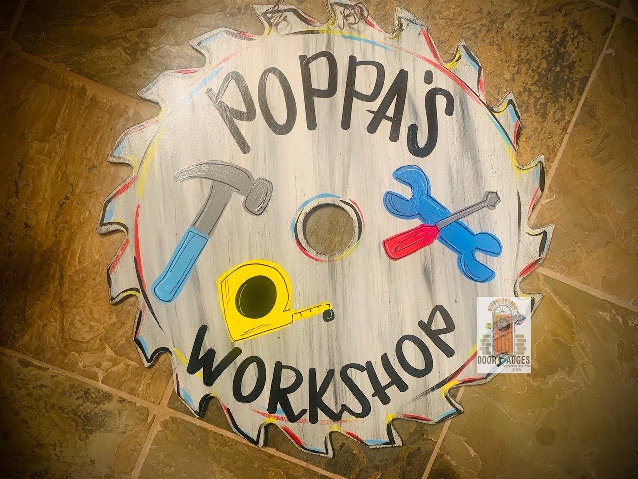 Saw Blade Door Hanger - Fathers Day Gift - Workshop Sign