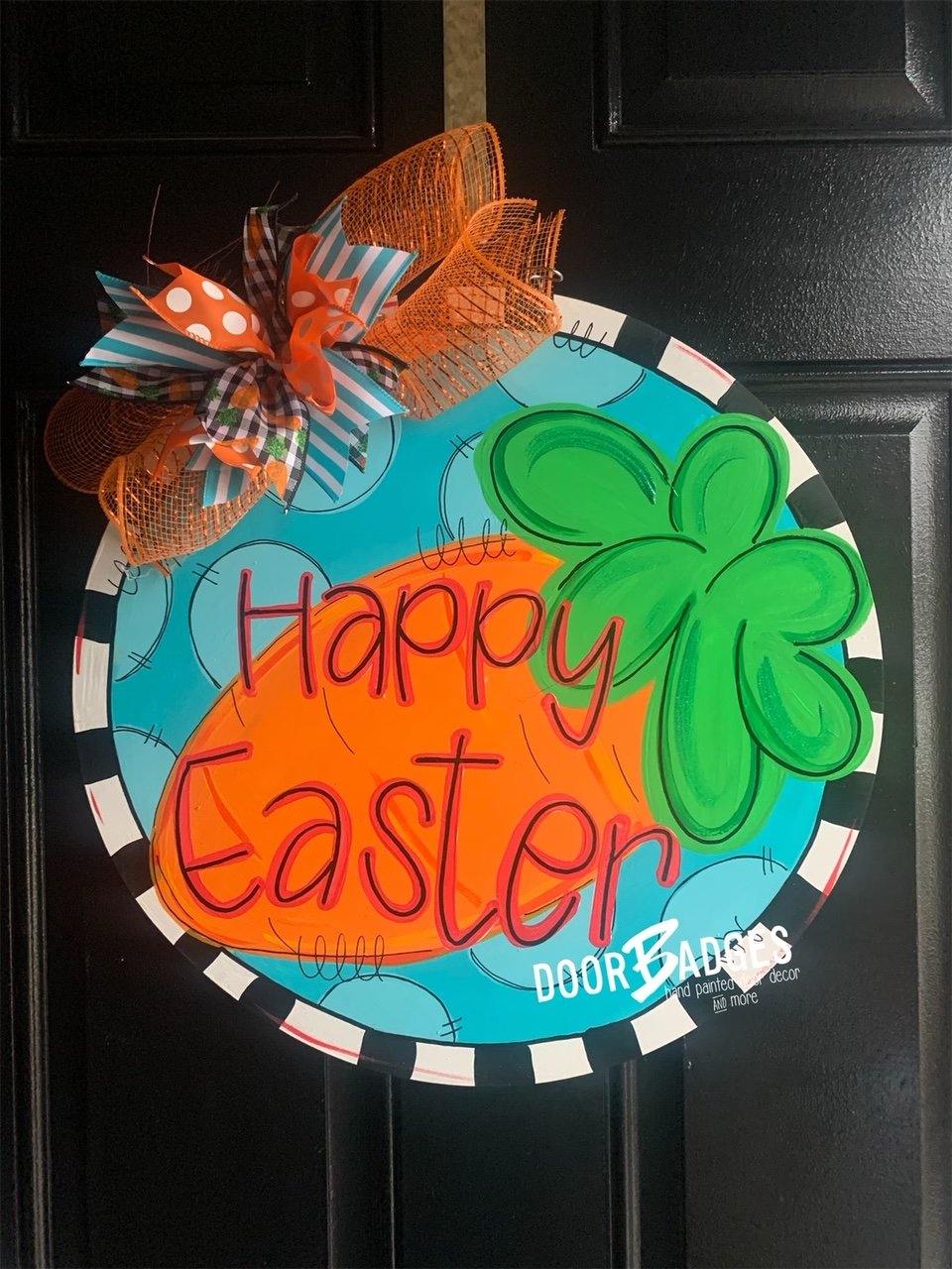 Easter carrot Door Hanger - Happy Easter door Decor -