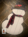 Rustic Snowman Door Hanger - Farmhouse Door Decor - Winter Door Hanger