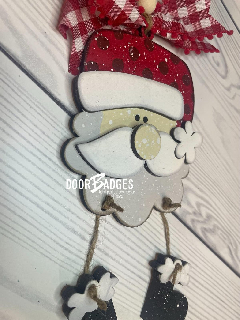 Santa Christmas Ornament - Dangle Legs Wooden Ornament