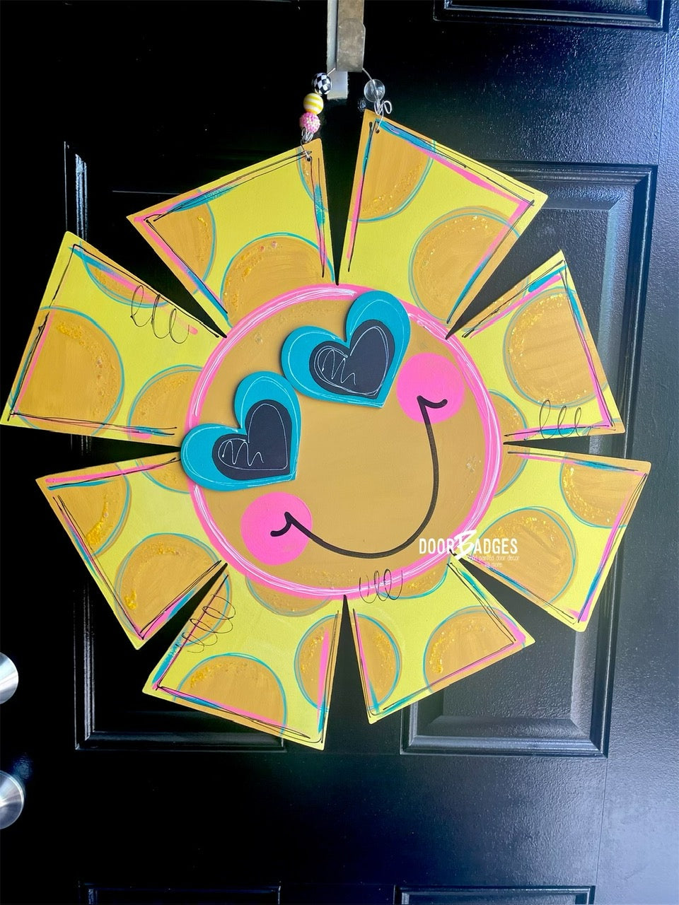 Hi. Hey. Hello. Home Doorhanger - 3D Welcome door decor - wooden hand painted doorhanger