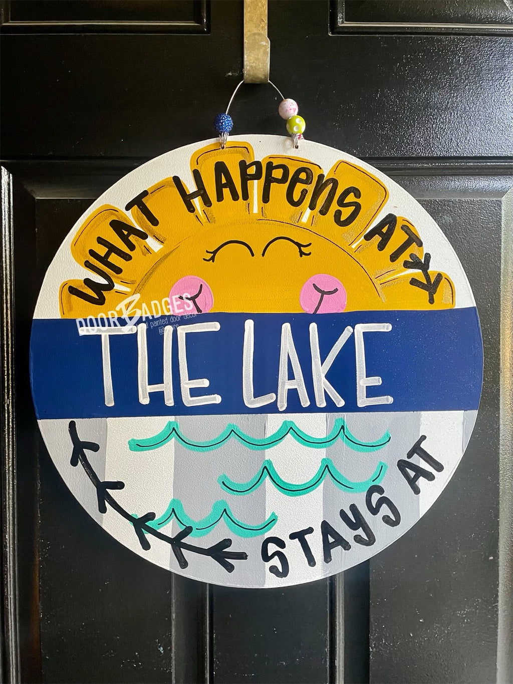Hi. Hey. Hello. Home Doorhanger - 3D Welcome door decor - wooden hand painted doorhanger