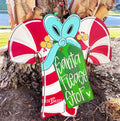 Double Candy Cane Christmas Door Hanger - Gift -  Holiday Winter Door Decor