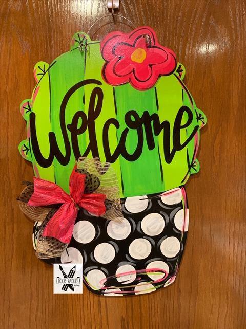 Cactus in a Pot Door Hanger