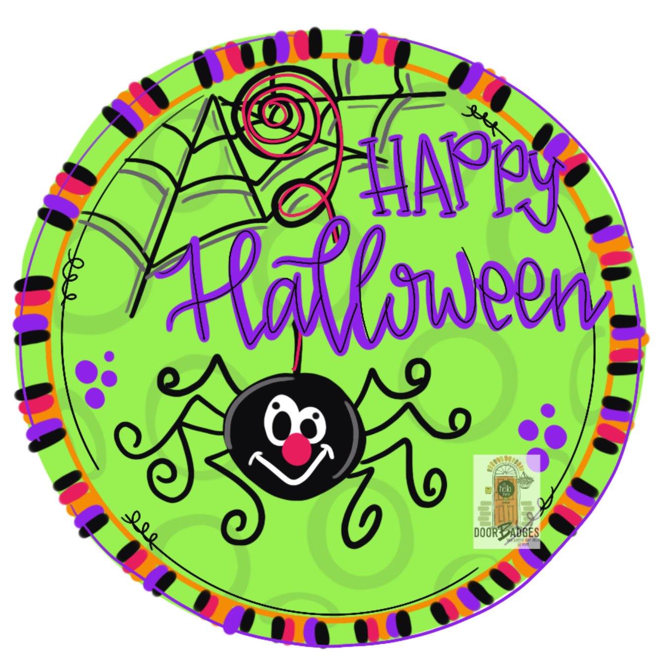 Halloween Spider Door Hanger- Spider Door Decor-Spooky-Fall-Wreath-wood cut out-hand painted door hanger