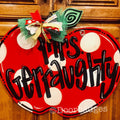Bright Apple polka dot door hanger