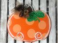 Pumpkin Fall Door Hanger - Harvest Door Decor - Thanksgiving Hand Painted - Fall Wreath