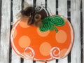 Sale Item: Pumpkin Fall Door Hanger - Harvest Door Decor - Thanksgiving Hand Painted - Fall Wreath